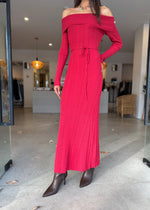 Load image into Gallery viewer, LUNA OS KNIT DRESS - RED
