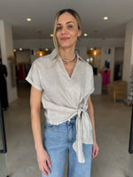 Load image into Gallery viewer, TALIA MID TIE BLOUSE NATURAL