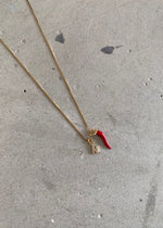 Load image into Gallery viewer, CORNO & INITIAL NECKLACE - RED