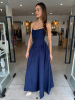 Load image into Gallery viewer, CELESTE STRAPLESS MAXI DRESS -MIDNIGHT