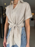 Load image into Gallery viewer, TALIA MID TIE BLOUSE NATURAL