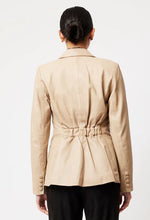Load image into Gallery viewer, VEGA LEATHER BLAZER - OATMEAL

