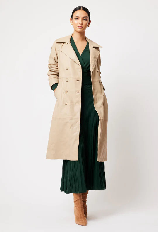 ASTRA LEATHER TRENCH COAT