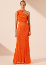 Load image into Gallery viewer, SOL LACE ASYM MAXI DRESS
