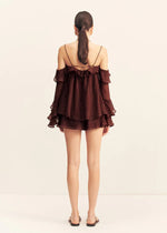 Load image into Gallery viewer, ANIKA RUFFLE TOP UMBER