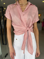 Load image into Gallery viewer, TALIA MID TIE BLOUSE DUSTY PINK