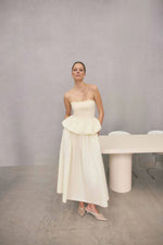 Load image into Gallery viewer, CURAAE DELIA TOP AND SKIRT SET IN WHITE