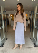 Load image into Gallery viewer, VERA RIB MIDI SKIRT DOVE