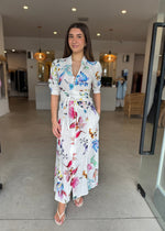 Load image into Gallery viewer, XENIA LINEN BLEND DRESS - PLUME