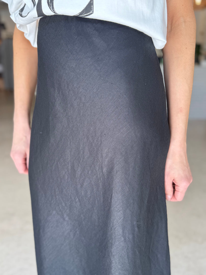 BLISS LINEN SKIRT BLACK