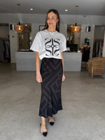 Load image into Gallery viewer, SUMMIT BIAS SKIRT BLACK WHITE