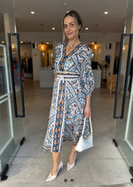 Load image into Gallery viewer, ALEXIS SILK COTTON MIDI DRESS