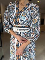 Load image into Gallery viewer, ALEXIS SILK COTTON MIDI DRESS