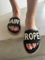 Load image into Gallery viewer, SAINT TROPEZ SLIDES - BLACK
