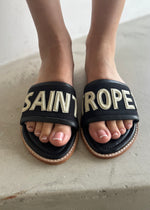 Load image into Gallery viewer, SAINT TROPEZ SLIDES - BLACK