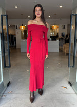 Load image into Gallery viewer, LUNA OS KNIT DRESS - RED
