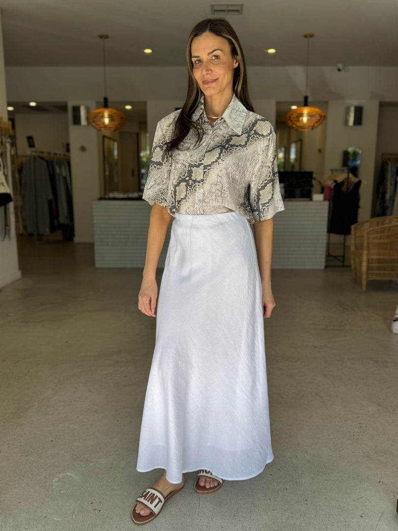 LAGOS LINEN SKIRT WHITE