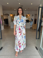 Load image into Gallery viewer, XENIA LINEN BLEND DRESS - PLUME