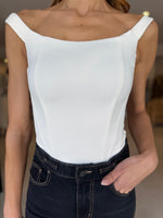 Load image into Gallery viewer, SCUBA CORSET BODYSUIT WHITE