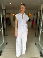 Load image into Gallery viewer, KIVA SIDE TIE BLOUSE WHITE