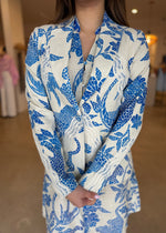 Load image into Gallery viewer, LEANDRO LACE TRIM BLAZER - MOSAIC