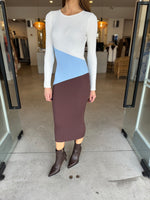 Load image into Gallery viewer, TIA KNIT MIDI DRESS ABSTRACT