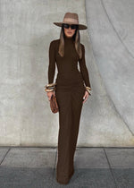 Load image into Gallery viewer, PILLAR SKIRT - CHOCOLATE