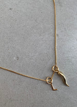 Load image into Gallery viewer, CORNO & INITIAL NECKLACE - GOLD