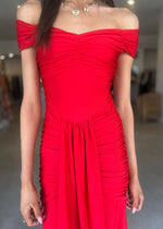 Load image into Gallery viewer, PRESUMPTUOUS OS DRESS - RED