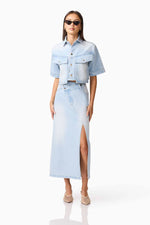 Load image into Gallery viewer, CURAAE Silvie Denim Top & Skirt Set