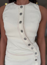 Load image into Gallery viewer, SYLVIE DENIM TOP - ECRU