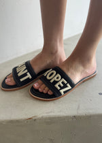 Load image into Gallery viewer, SAINT TROPEZ SLIDES - BLACK