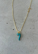 Load image into Gallery viewer, TURQUOISE EYE CORNO NECKLACE