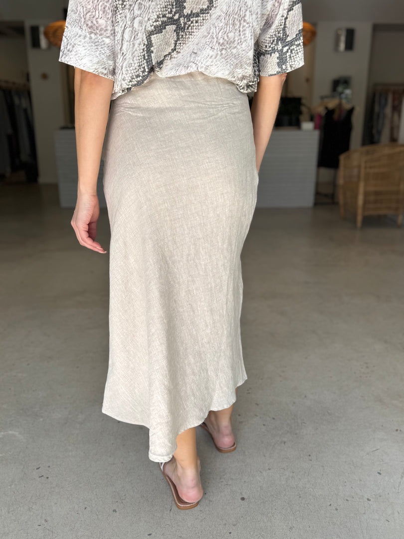 BLISS LINEN SKIRT NATURAL