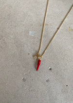 Load image into Gallery viewer, CORNO & INITIAL NECKLACE - RED
