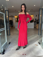 Load image into Gallery viewer, LUNA OS KNIT DRESS - RED