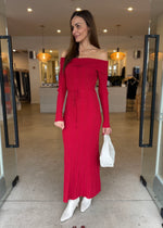 Load image into Gallery viewer, LUNA OS KNIT DRESS - RED