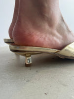 Load image into Gallery viewer, CORRI THONG HEEL GOLD