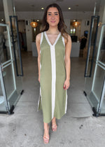 Load image into Gallery viewer, MONOCHROME DRESS SAGE CREAM