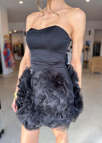 Load image into Gallery viewer, ASHER FLOWER MINI DRESS - BLACK