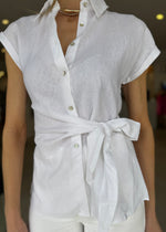 Load image into Gallery viewer, KIVA SIDE TIE BLOUSE WHITE