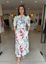 Load image into Gallery viewer, XENIA LINEN BLEND DRESS - PLUME