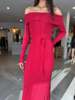 Load image into Gallery viewer, LUNA OS KNIT DRESS - RED