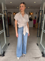 Load image into Gallery viewer, TALIA MID TIE BLOUSE NATURAL