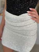 Load image into Gallery viewer, DANTE MINI DRESS - BLACK WHITE