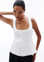 Load image into Gallery viewer, QUINN LINEN VEST - WHITE
