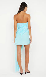 Load image into Gallery viewer, DANKA STRAPLESS MINI DRESS TURQUOISE