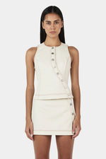 Load image into Gallery viewer, SYLVIE DENIM TOP - ECRU