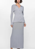 Load image into Gallery viewer, VERA RIB MIDI SKIRT DOVE