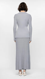 Load image into Gallery viewer, VERA RIB MIDI SKIRT DOVE